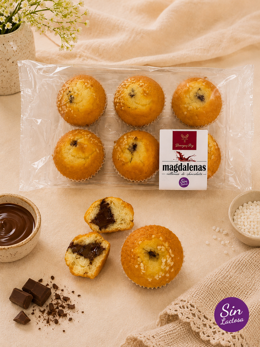 Magdalenas rellenas de chocolate