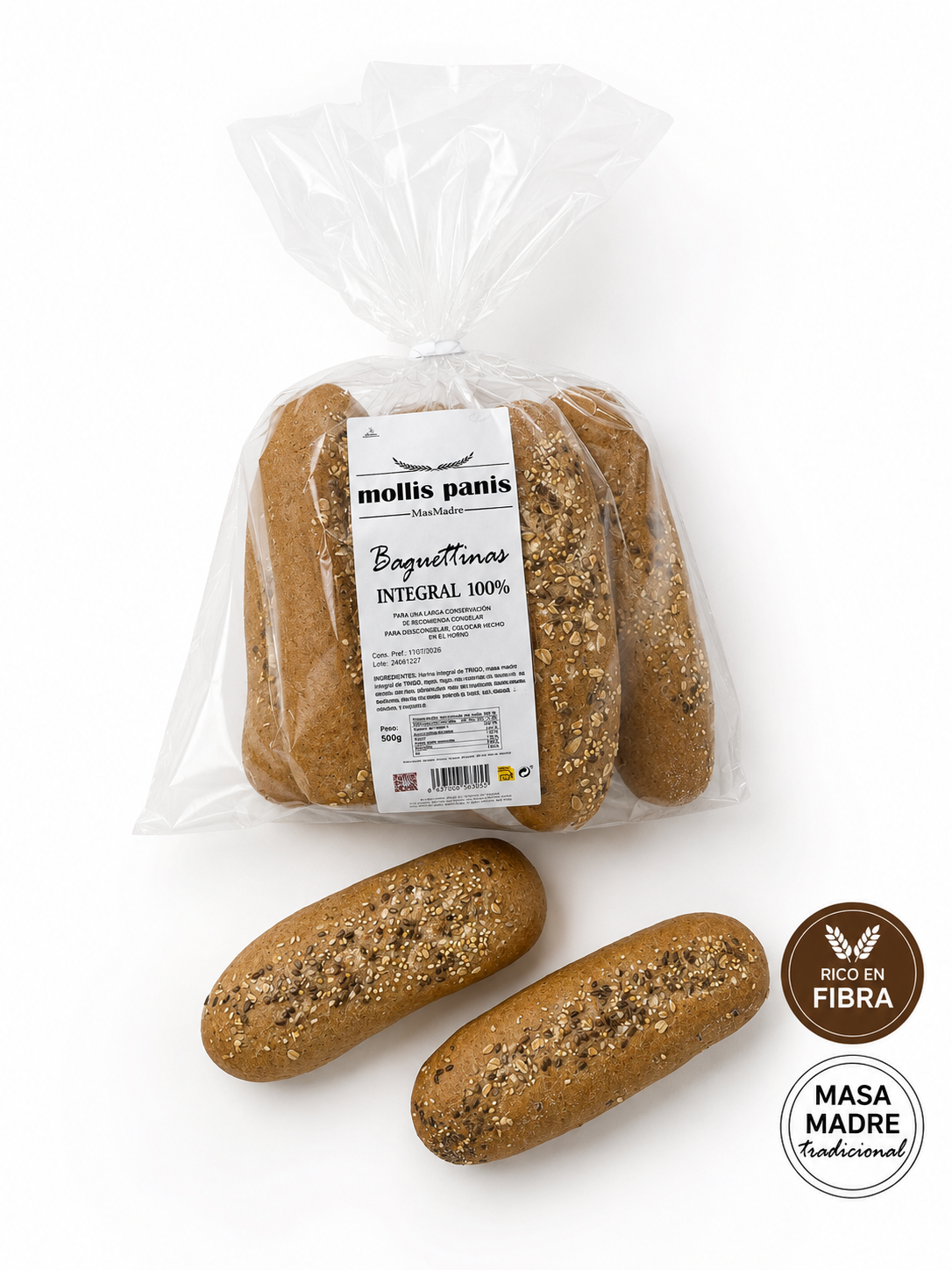 Baguettinas 100% integrales